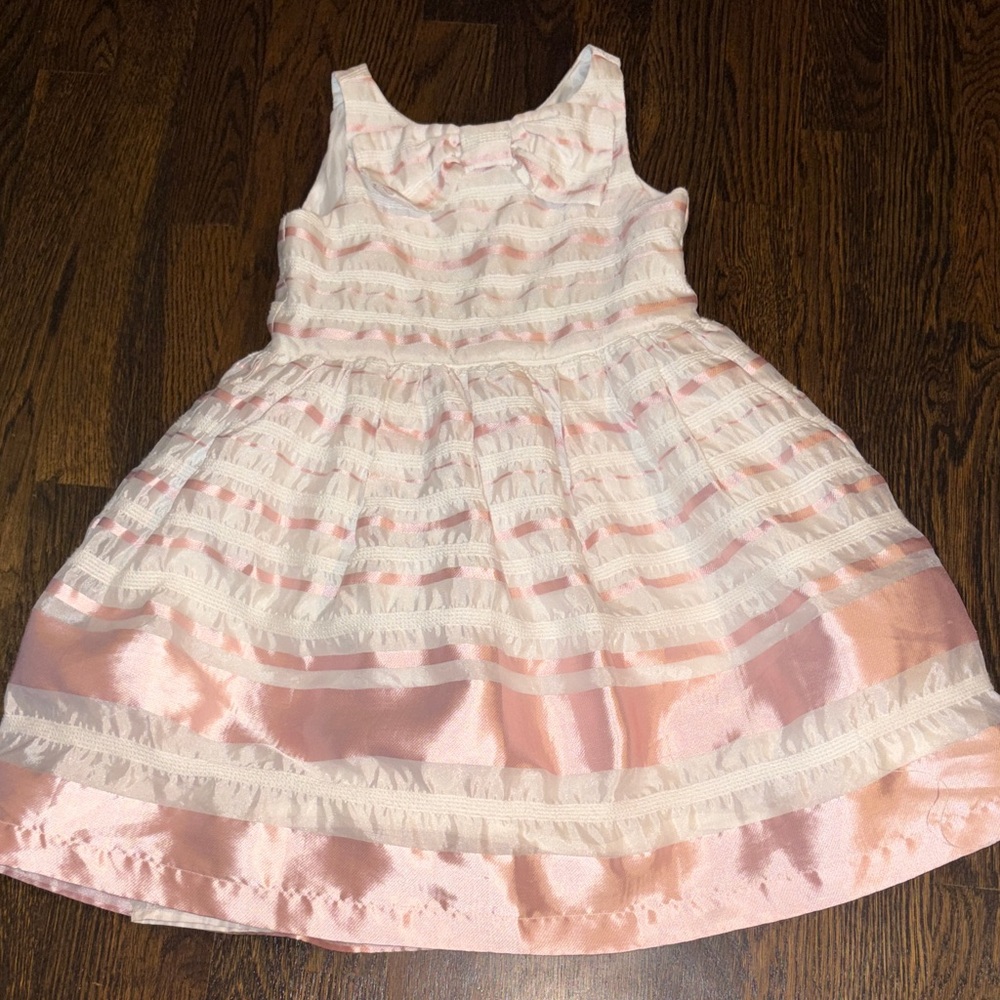 Janie and Jack Elegant Striped Pink and White Dress